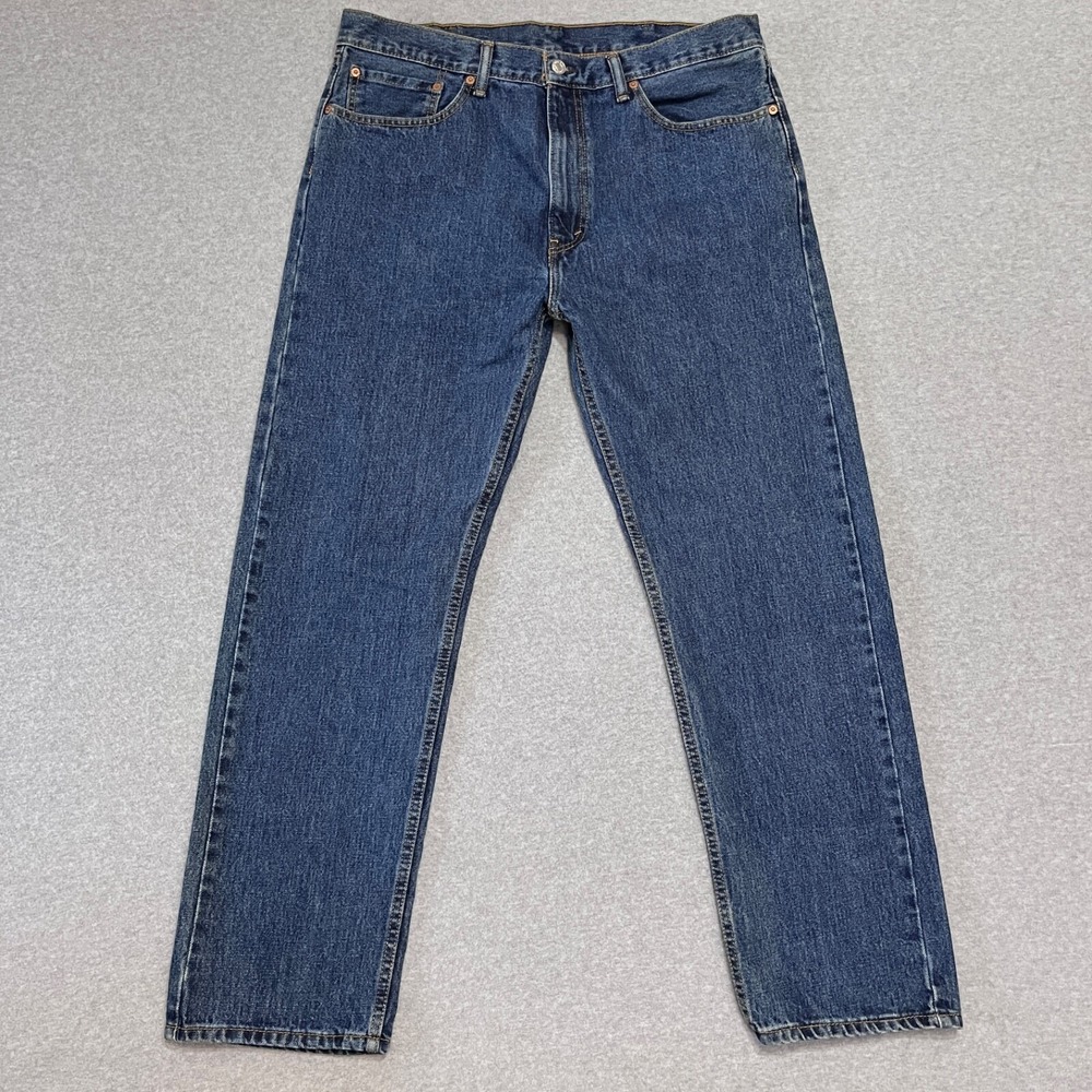 Levis 505 Jeans Mens 38X32 Blue Regular Straight Medium Wash American Denim